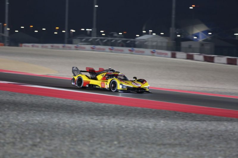 #83 AF Corse Ferrari 499P on track at the 2024 Prologue in the FIA World Endurance Championship