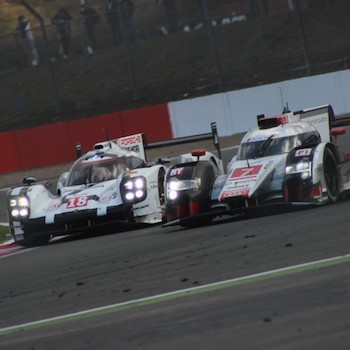 LMP1 cars battle for the lead