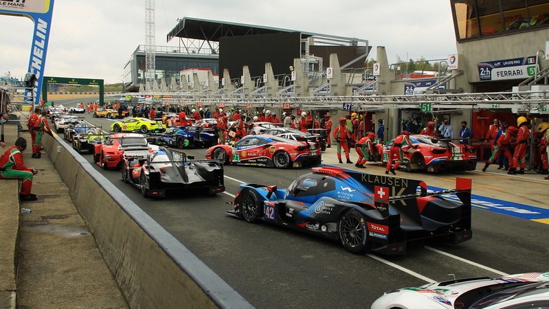 WEC cars in the pit